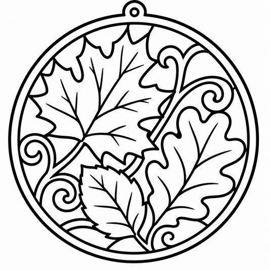 Fall Leaves Round Suncatcher