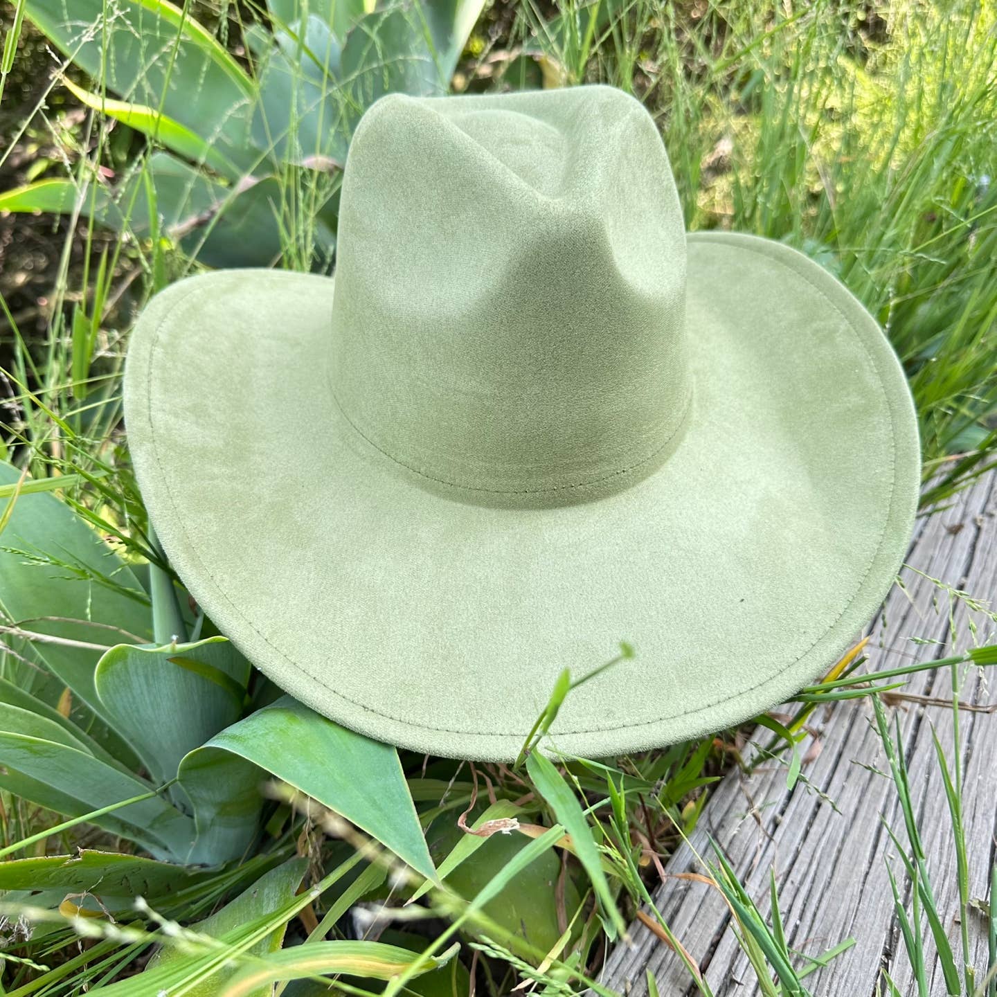 Best seller!!  Fashion Vegan suede cowboy hat : OLIVE / ONE SIZE