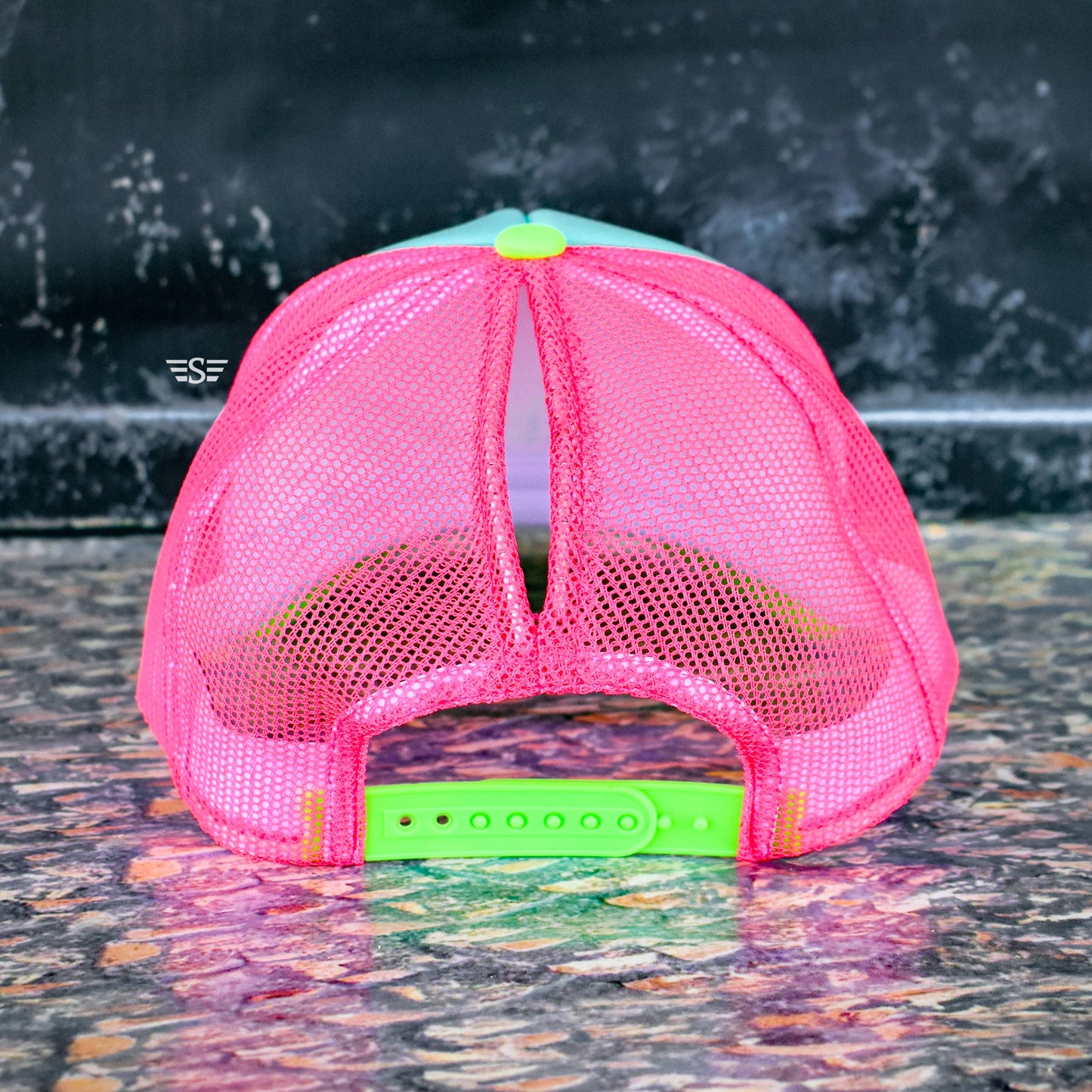 Tri Color Mesh Trucker Cap: Lavender/ Purple Magna Pony