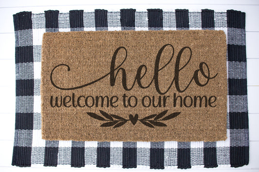 Hello Welcome to Our Home Door Mat