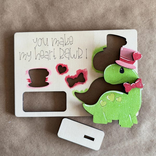 Kids Dinosaur Valentine Pop Out Kit