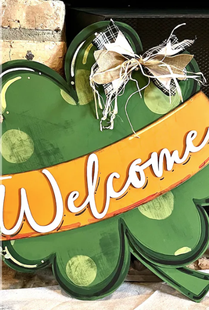 Welcome Shamrock Door Hanger