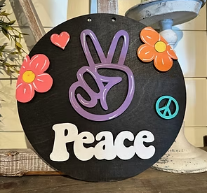 Kids Peace 10" Round Door Hanger