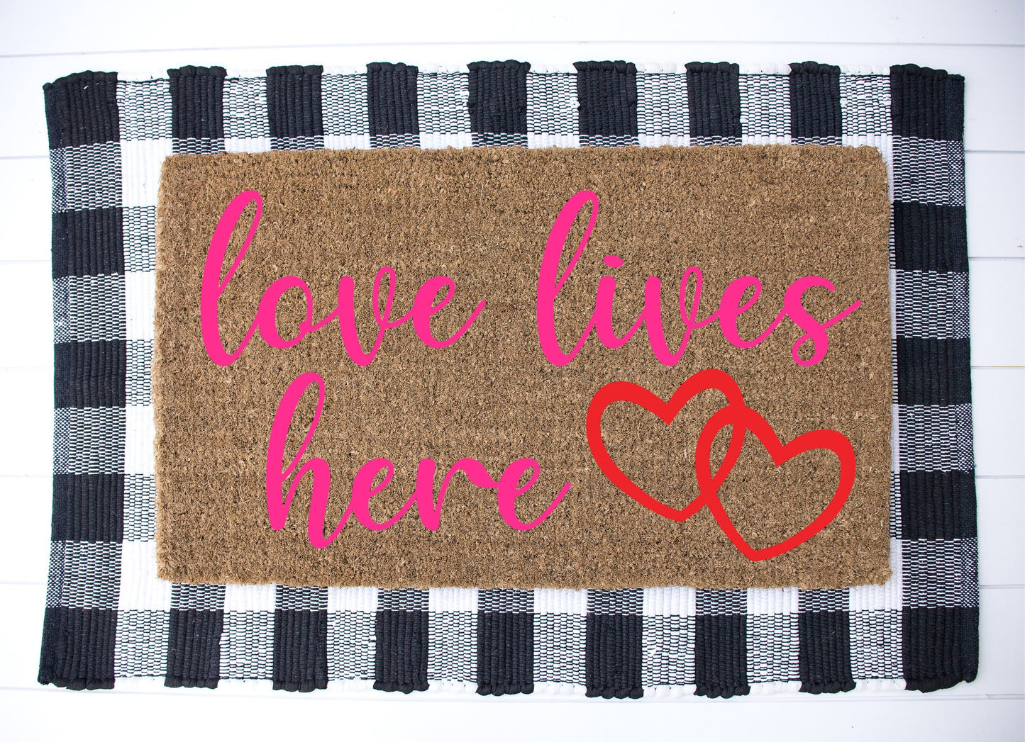 Love Lives Here Door Mat