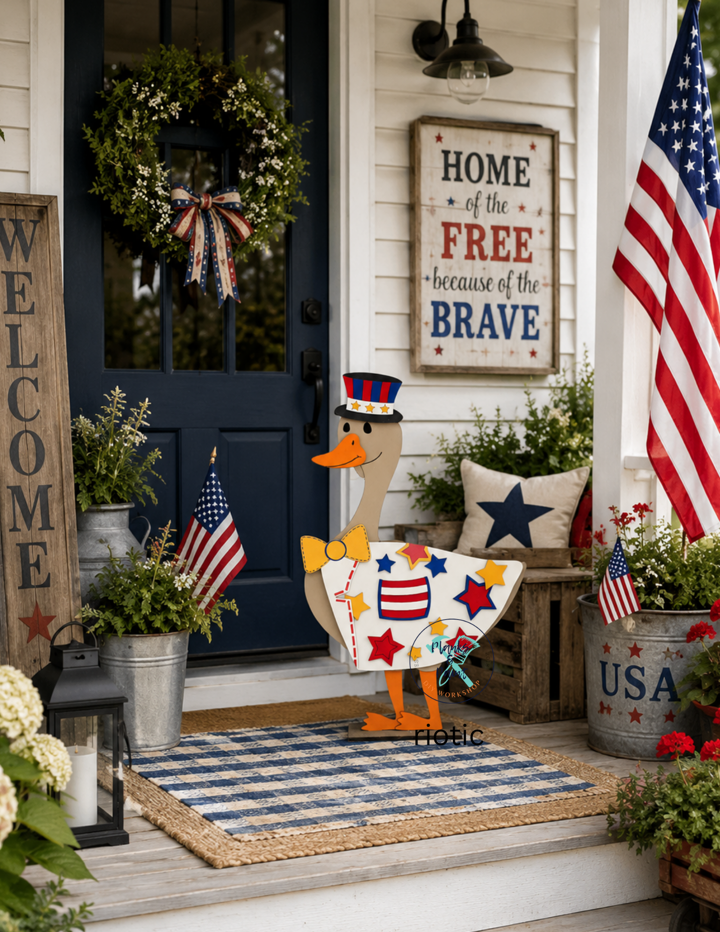 Interchangeable Wooden Porch Goose
