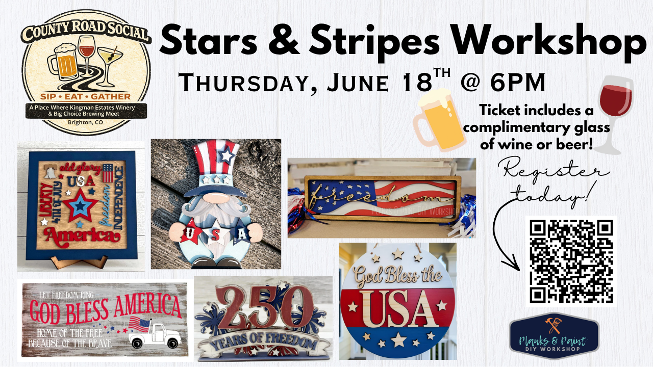 County Road Social Red, White & Blue Workshop