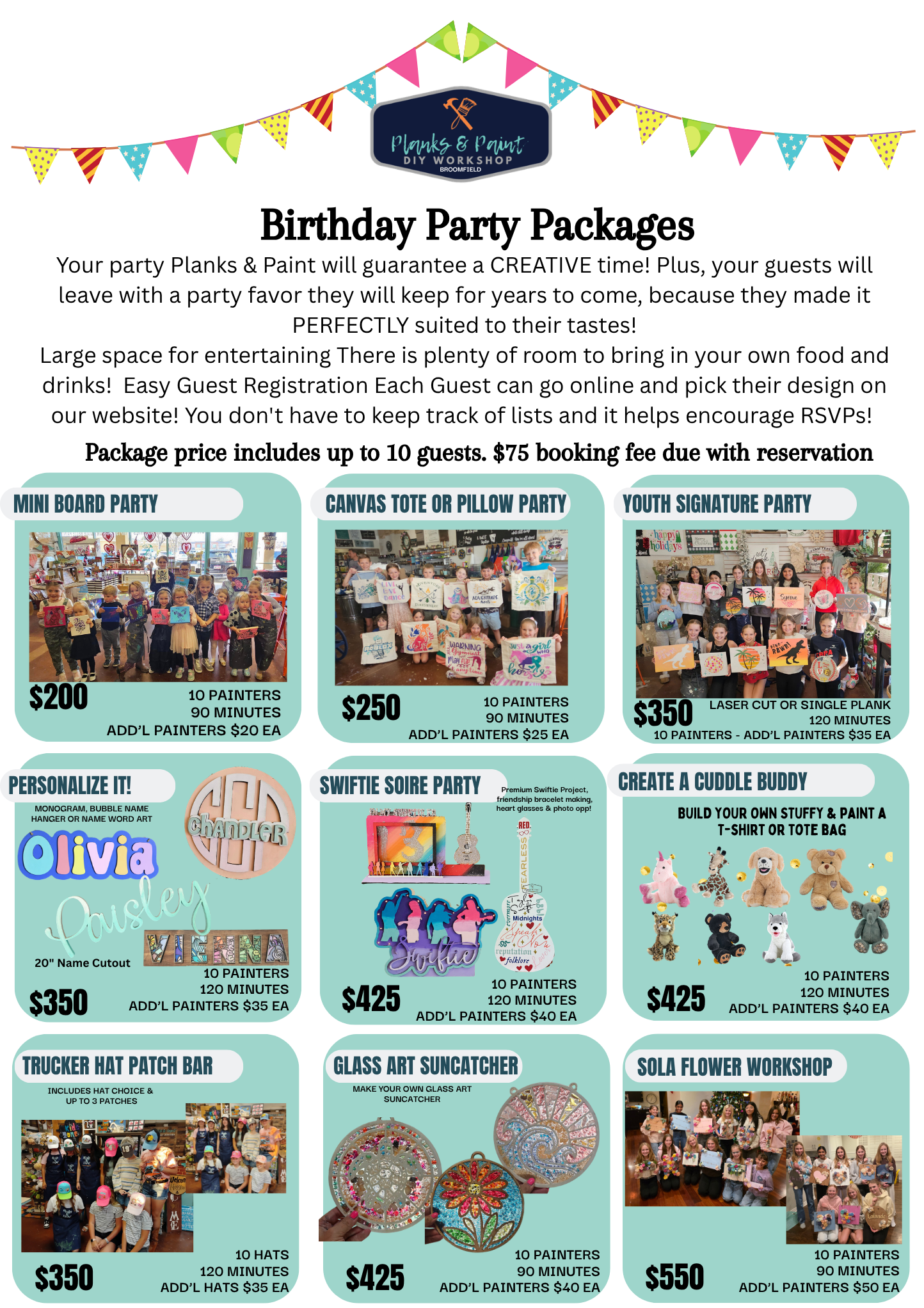BOOK A YOUTH BIRTHDAY PARTY PACKAGE