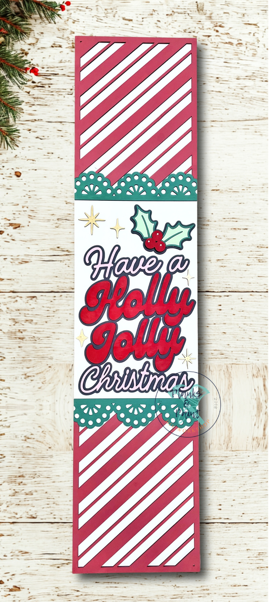 Holly Jolly Christmas 3D Porch Leaner