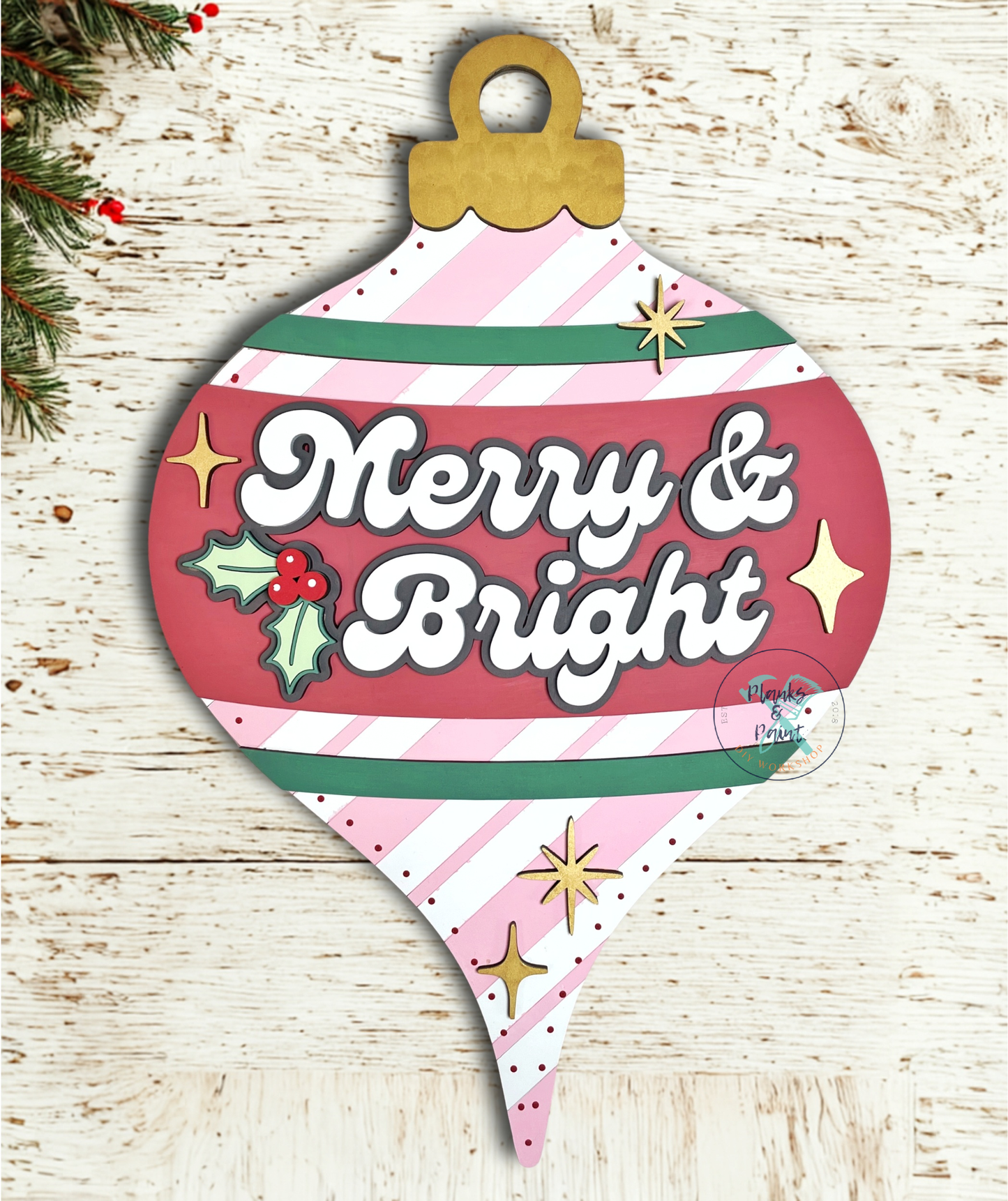 Merry & Bright Ornament Door Hanger