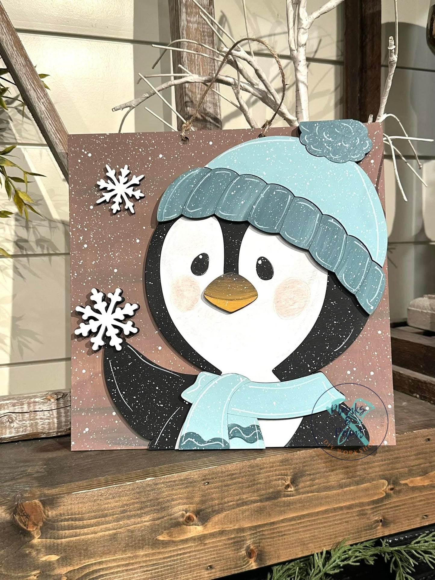 Kid's Square Winter Penguin