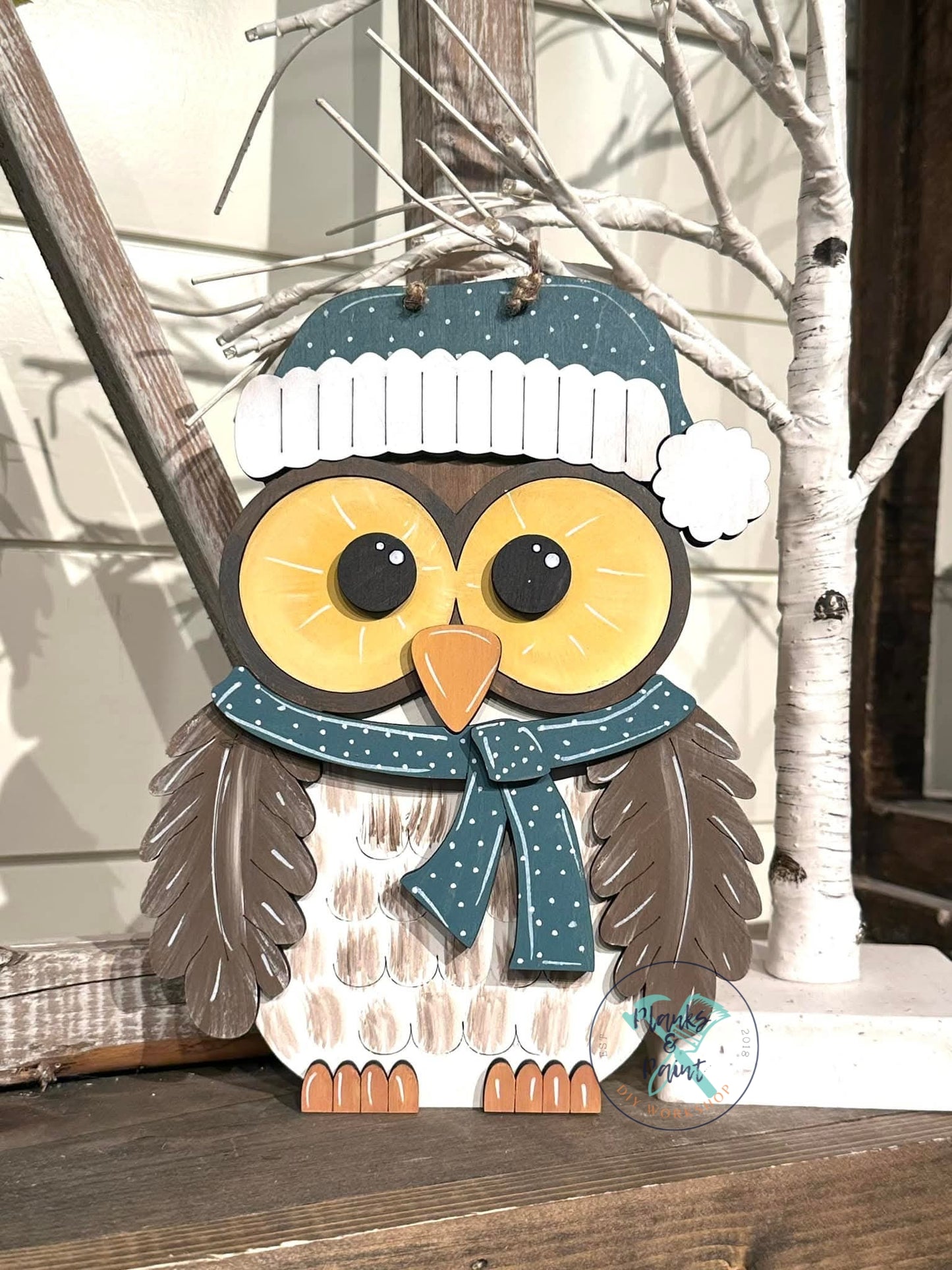Kid's Winter Owl Door Hanger
