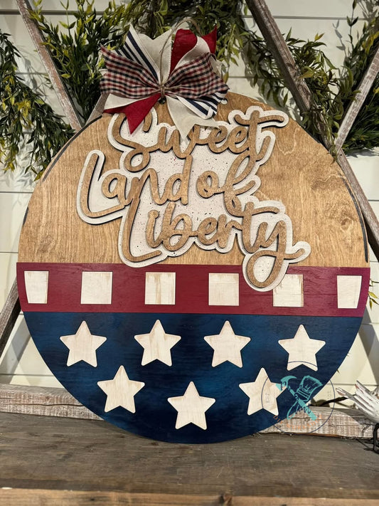 Sweet Land of Liberty Door Hanger