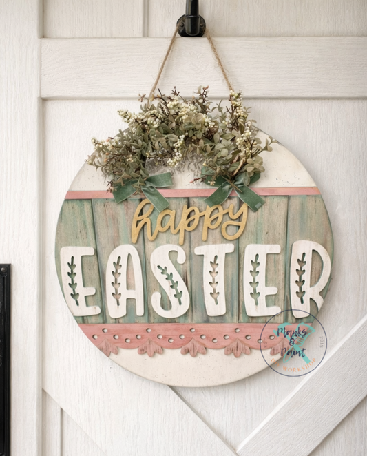 Happy Easter Round Door Hanger