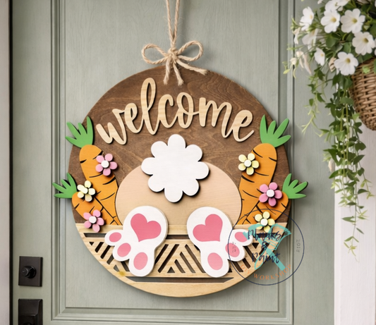 Bunny Bottom Welcome Door Hanger