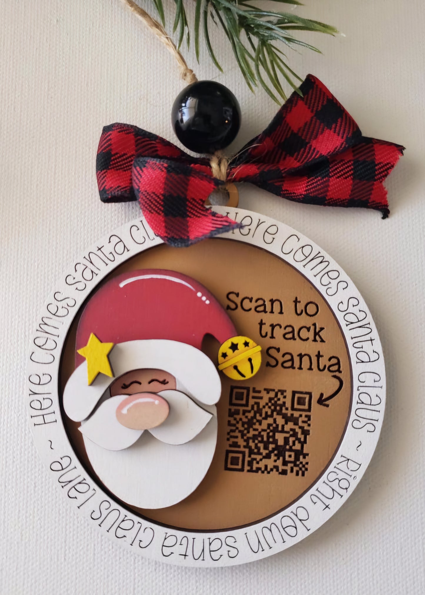 Santa Tracker QR code Ornament