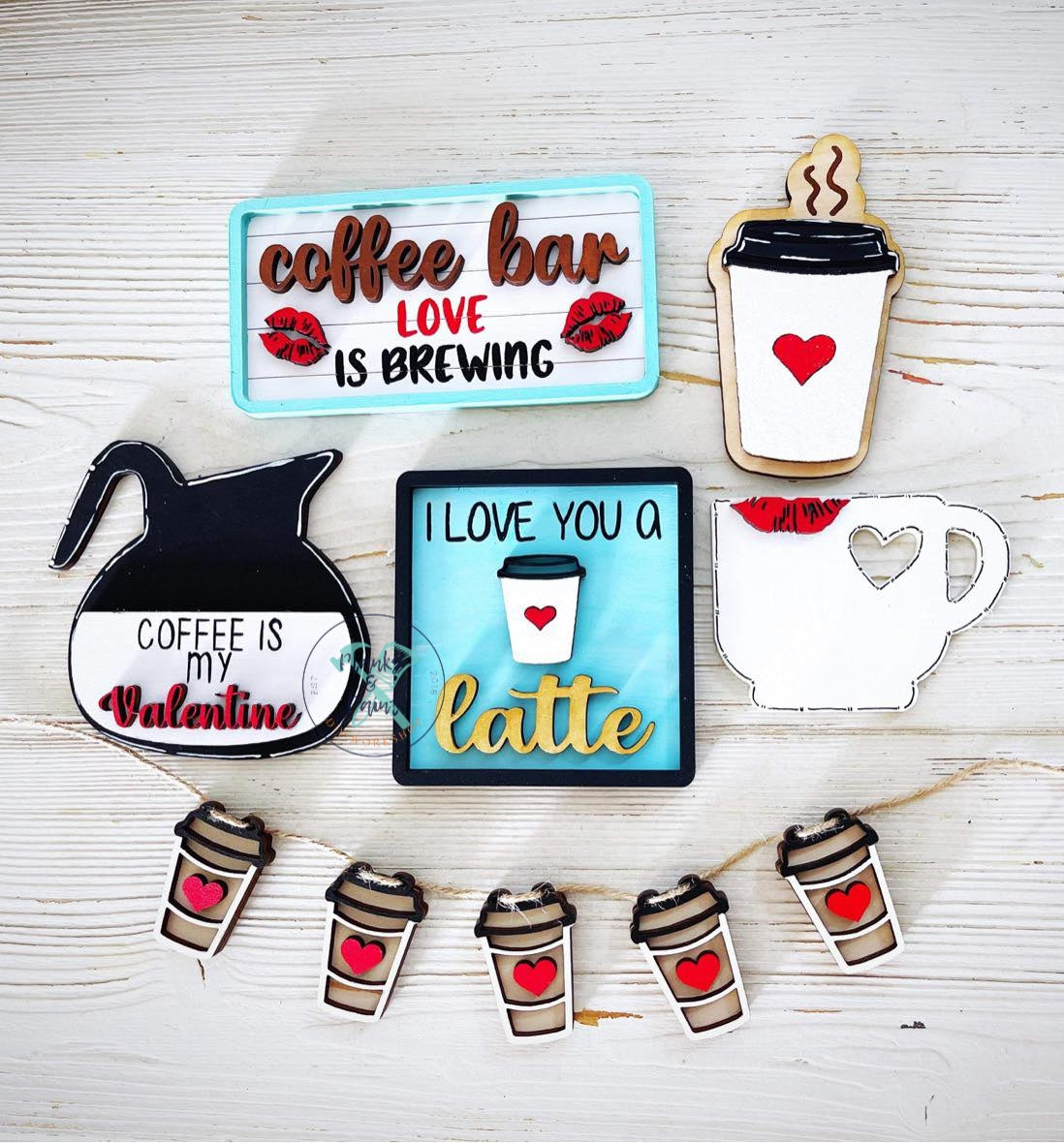 Valentine Coffee Bar Tiered Tray Set TT1439