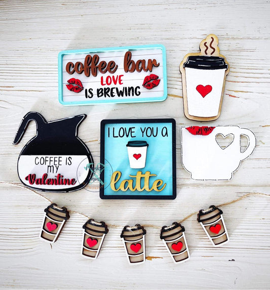 Valentine Coffee Bar Tiered Tray Set TT1439