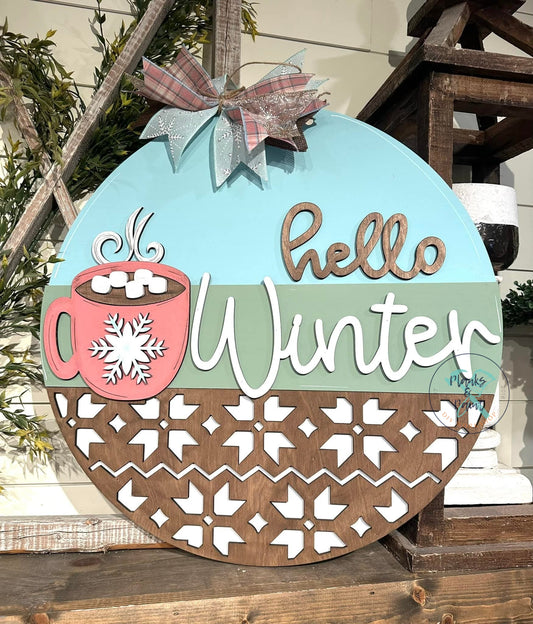Hello Winter Cocoa Door Hanger