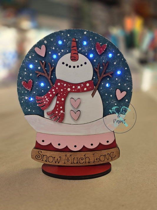 Snow In Love Snow Globe Lighted Shelf Sitter