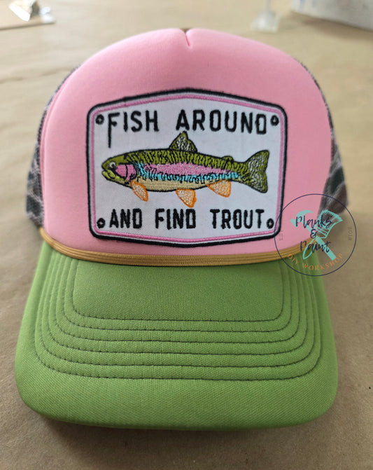 Fish Around Camo Trucker