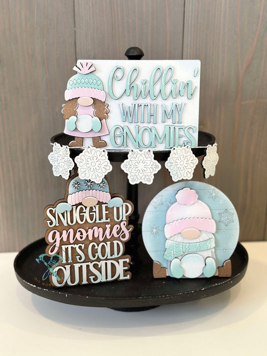 Chillin With My Gnomies Winter Tiered Tray Set TT1445