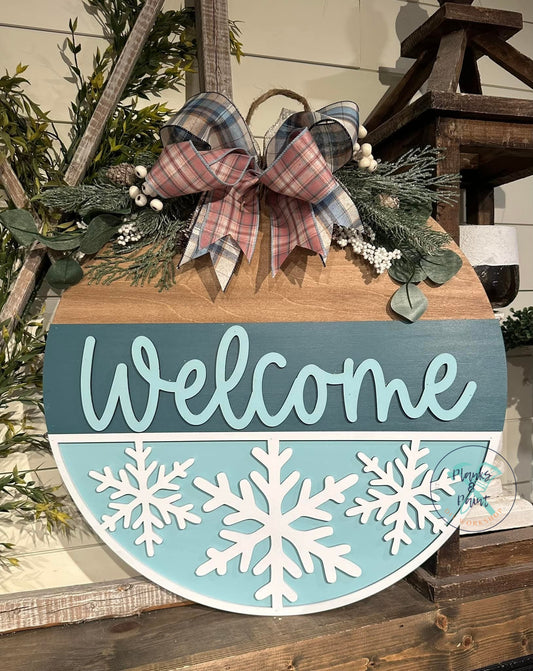 Welcome Snowflakes Door Hanger