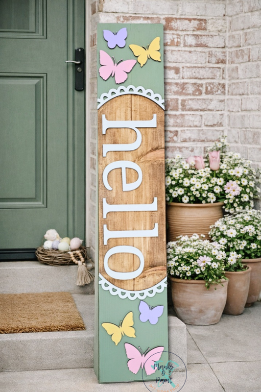 Hello Butterfly 3D Porch Leaner