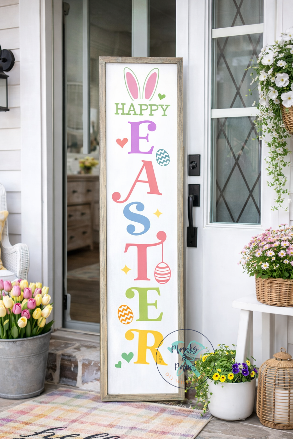 Happy Easter Porch Leaner