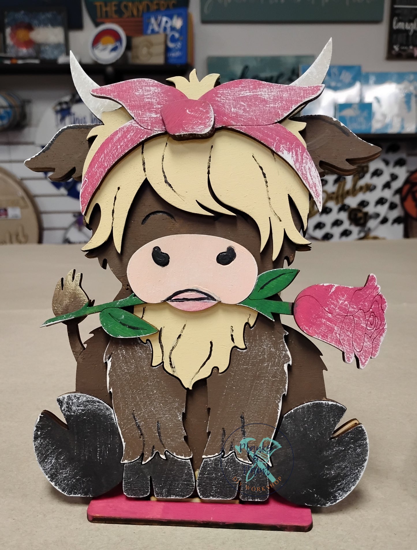 Rose the Highland Cow Shelf Sitter