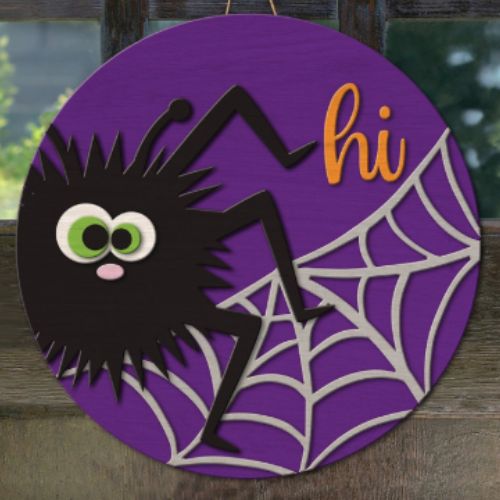 Spider Halloween Door Hanger 12 inch Round