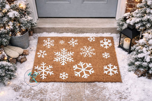 Snowflakes Door Mat