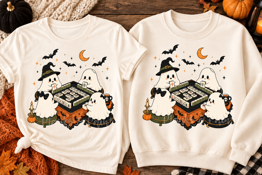 Spooky Ghost Mahjong Tee & Sweatshirt