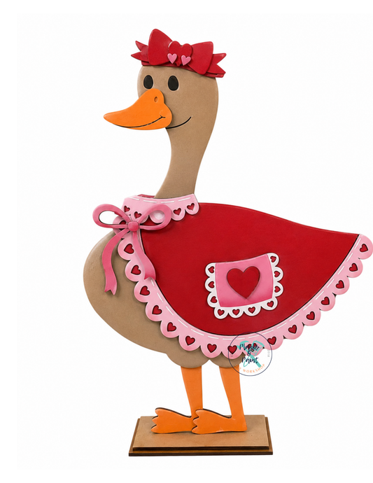 Interchangeable Wooden Goose Valentine's Outfit ONLY