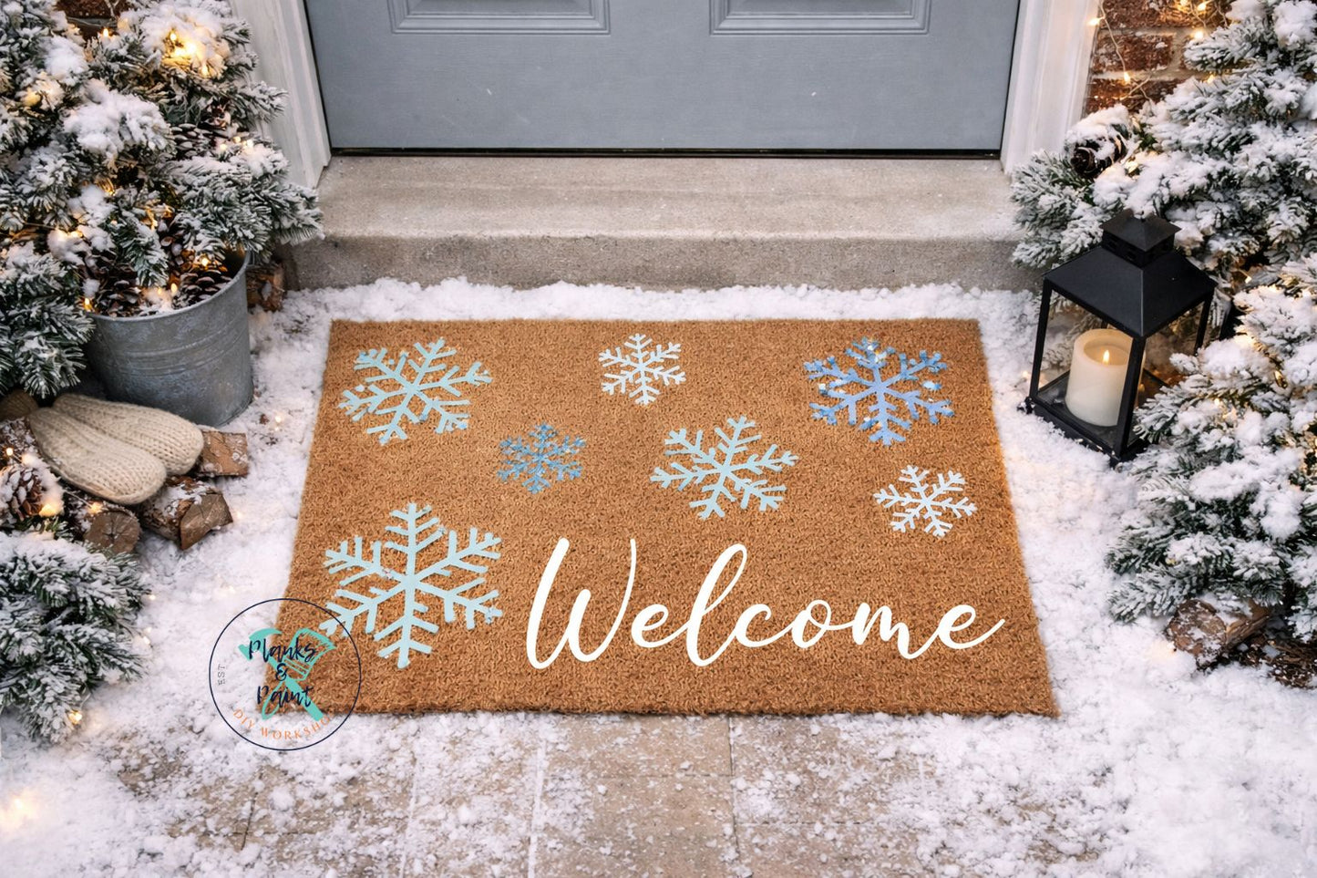 Welcome Snowflakes Door Mat