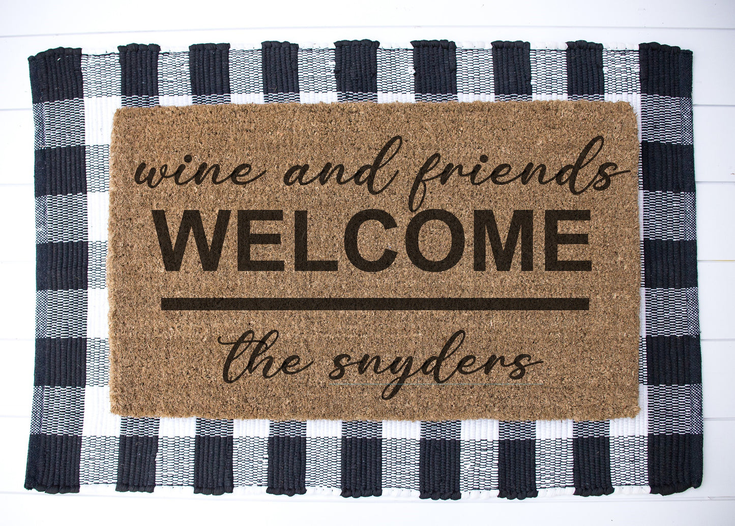 Wine & Friends Welcome Door Mat