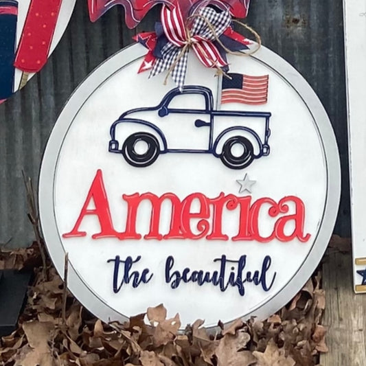 America the Beautiful (18") 3D Door Hanger