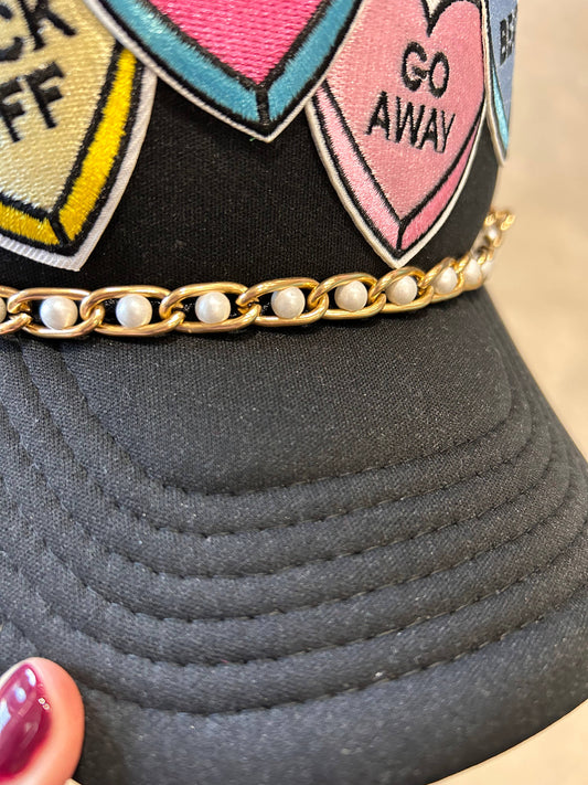Vibes Hat Company - Chunky Gold & Pearl Trucker Chain