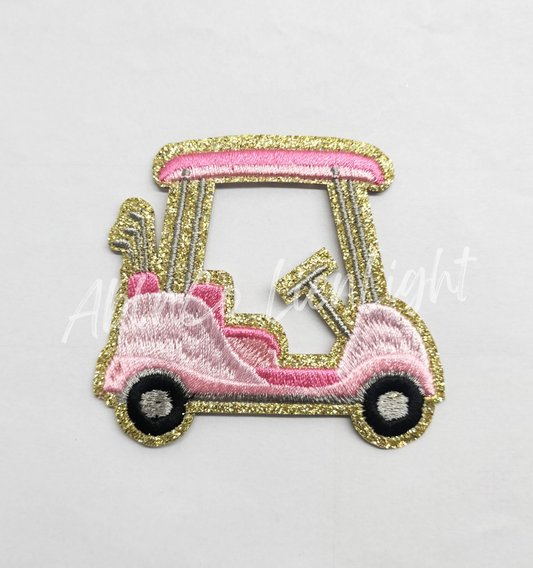 ABLN Boutique - Trucker hat patches 3” preppy pink golf cart patch iron on