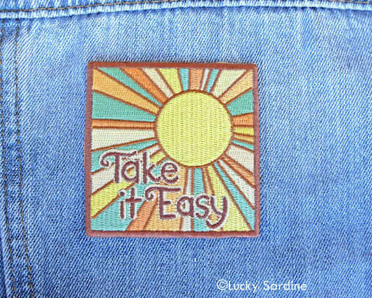 Lucky Sardine - TAKE IT EASY, Sunshine Embroidered Patch: No (Loose Patches)