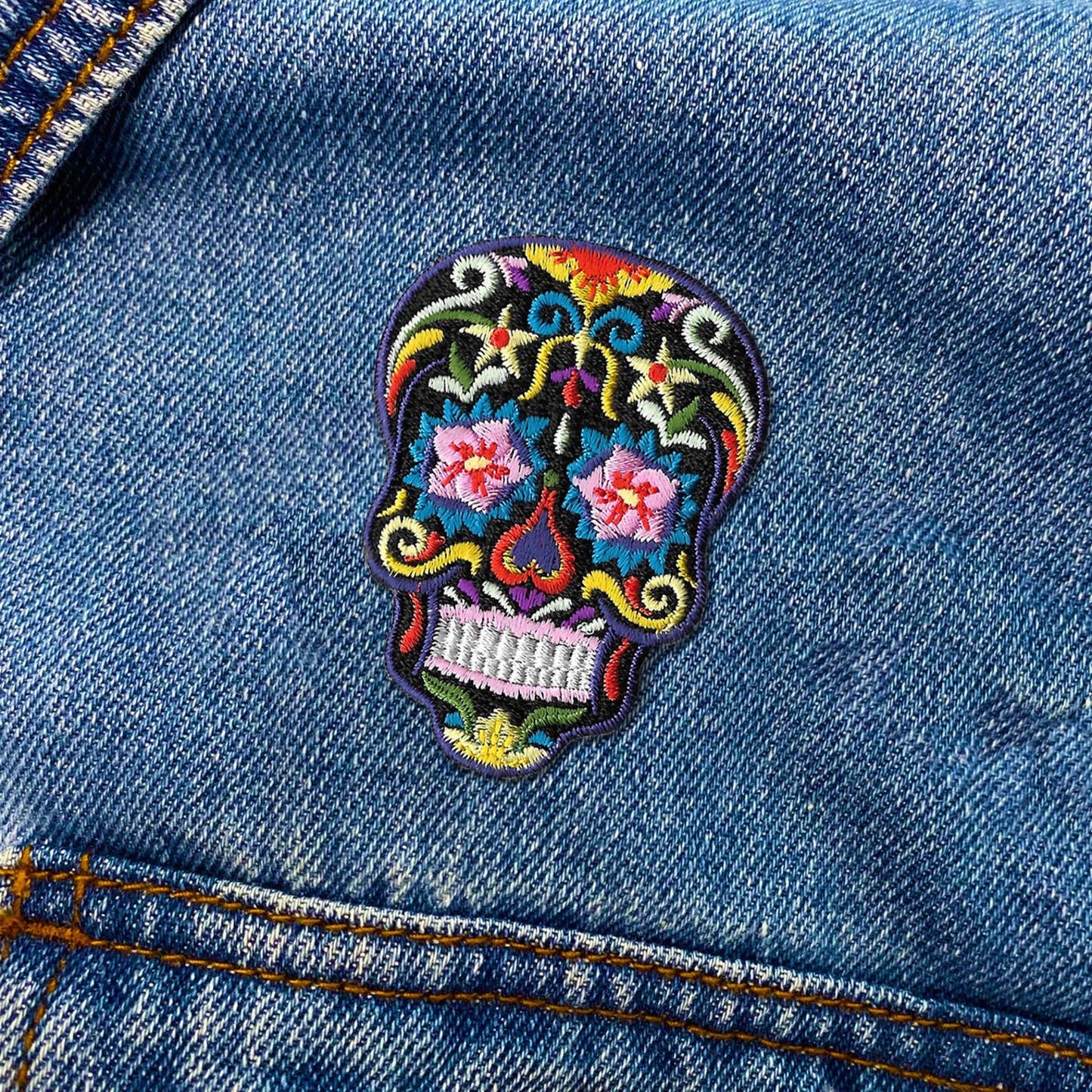 Kosmic Soul - Dia De Los Muertos Iron On Patch | Sugar Skull Iron-On Embro