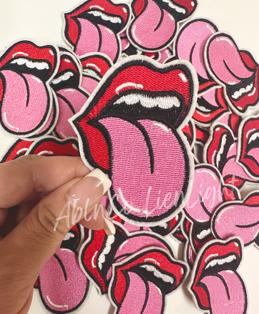 ABLN Boutique - Trucker hat patches 3” rolling stone tongue patch iron on