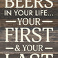 There are only two beers in your life... 6x14 Wood Sign: ES - Espresso Brown with Cream Print
