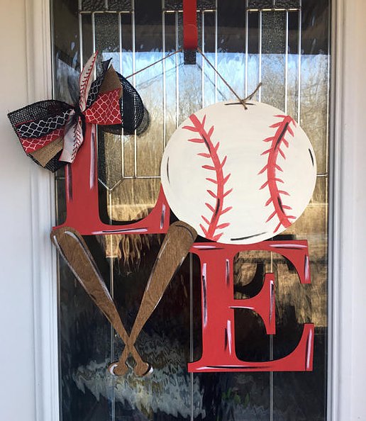 Baseball Love 3D Door Hanger