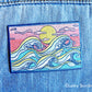 Lucky Sardine - Ocean Waves, Ocean Sunset Embroidered Patch: No (Loose Patches)