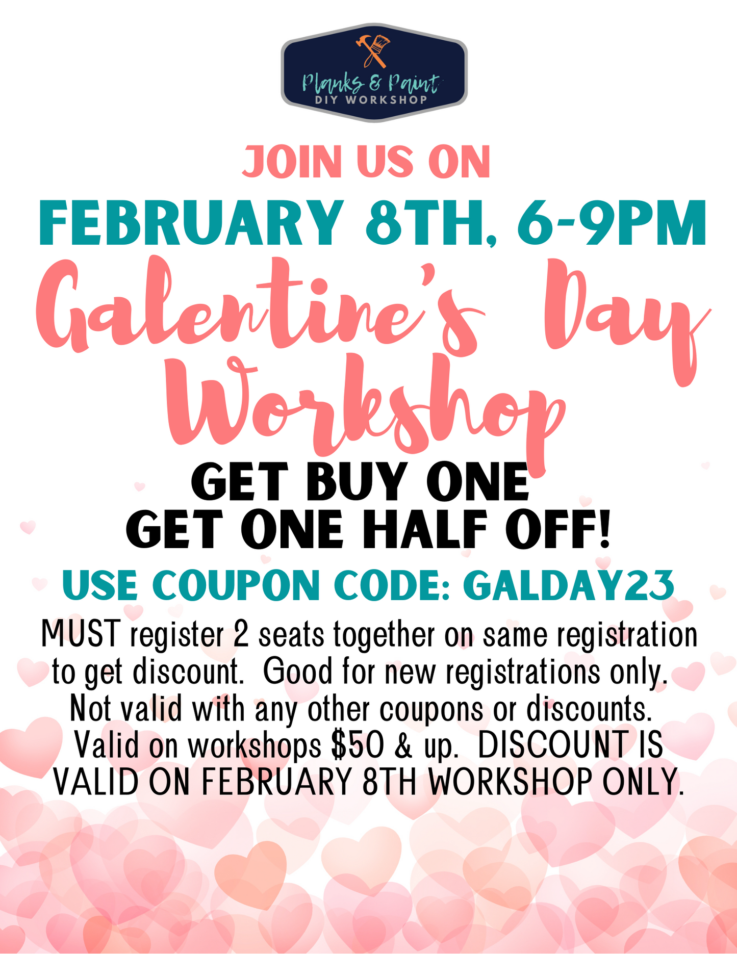 GALENTINE'S DAY 2/8/23 WEDNESDAY 6PM Pick Your Project (ADULT PAINT)