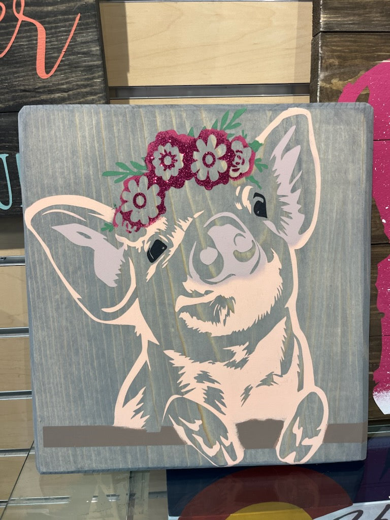 Pig with flowers