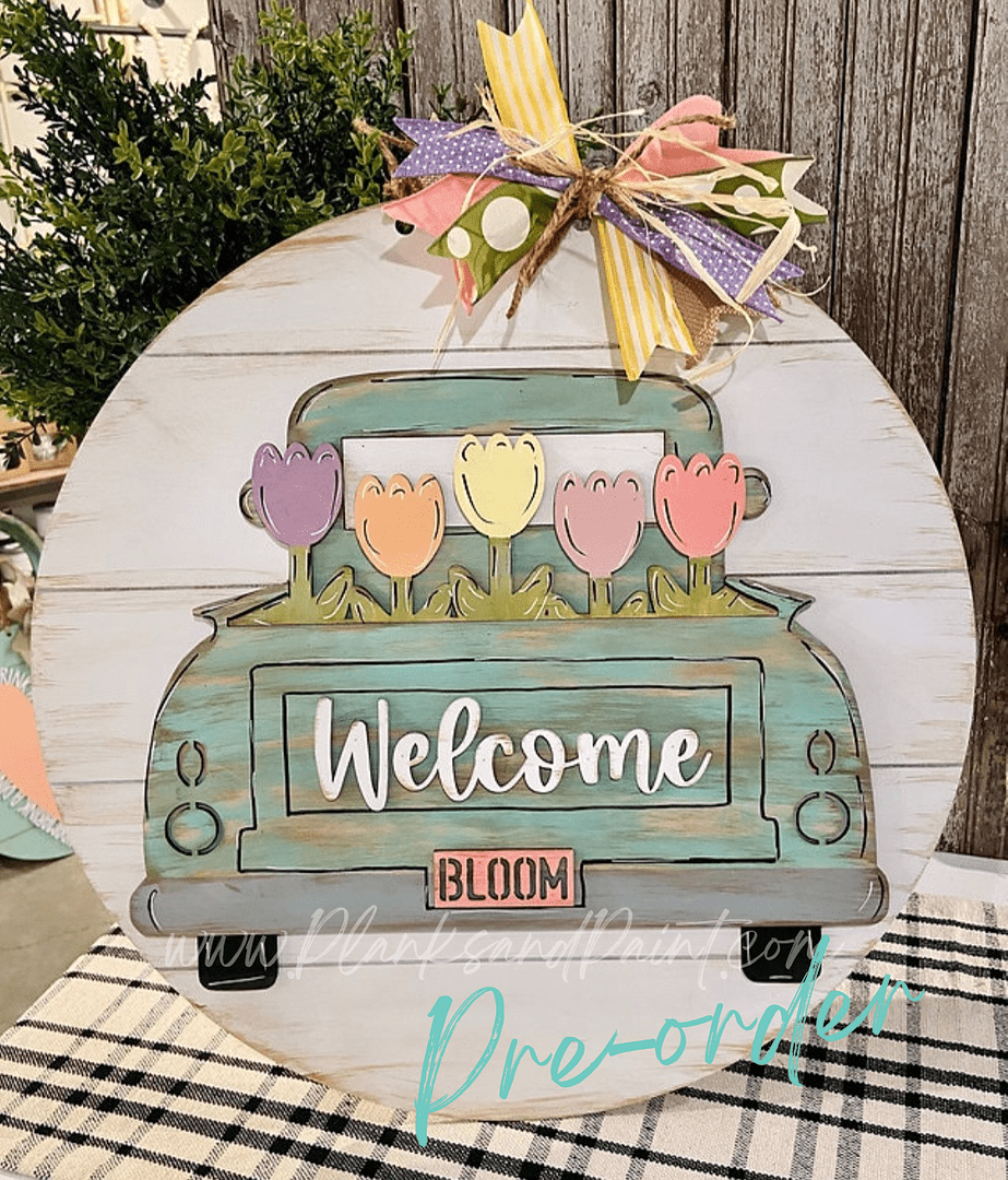 Welcome Truck Bloom 3D Door Hanger