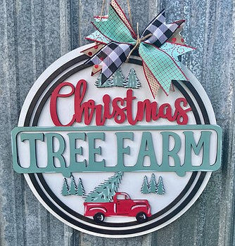 Christmas Tree Farm 3D Door Hanger