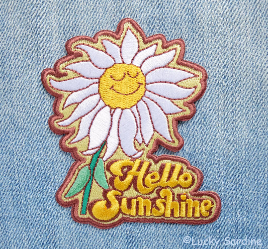 Lucky Sardine - Hello Sunshine, Daisy Flower Embroidered Patch: No (Loose Patches)