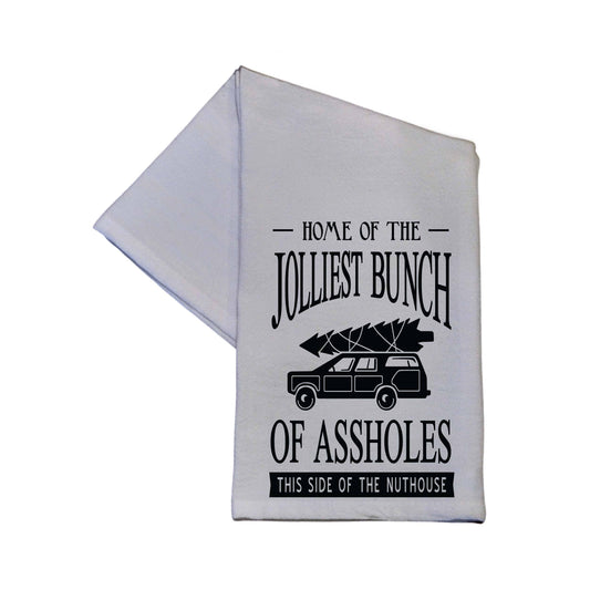 Home Of The Jolliest Christmas Tea Towel Gifts